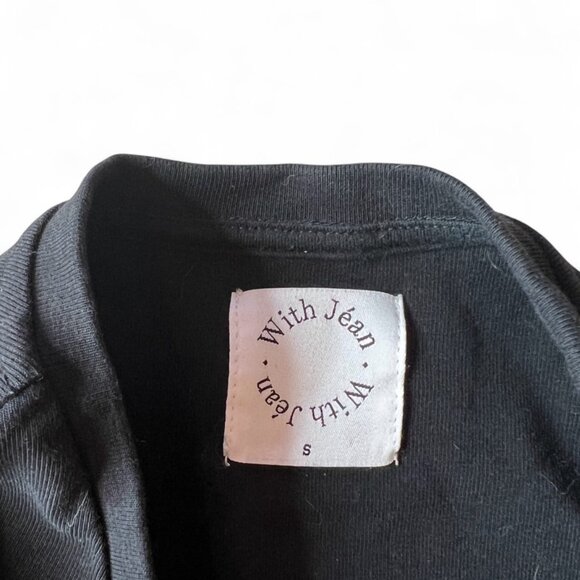 Rare With Jean Black Short Sleeve Hook-and-Eye Crop Top Small Y2K Streetwear - Picture 4 of 11